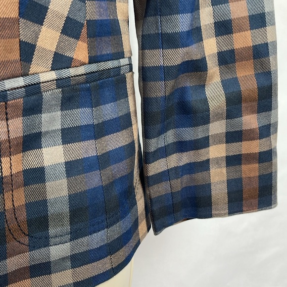 THE LIMITED BLUE PLAID BLAZER - Picture 5 of 11